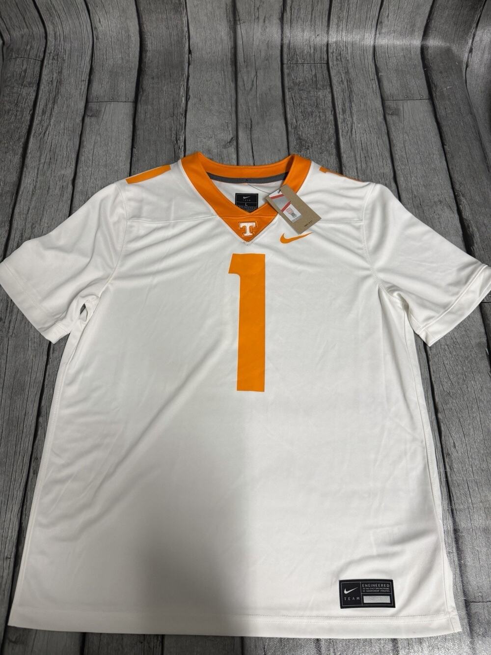 NWT Men’s Nike Tennessee Volunteers #1 White Game Football Jersey Sz Large